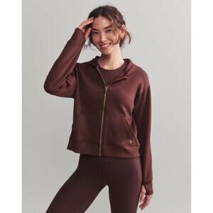 Rhone Women's DreamGlow Full Zip Hoodie Brown Berry Athleisure